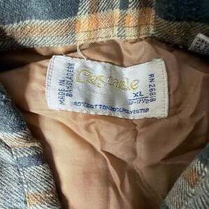 Vintage Cascade Quilted Flannel Shirt Jacket, Men's XL, Earth Tone Plaid Lining